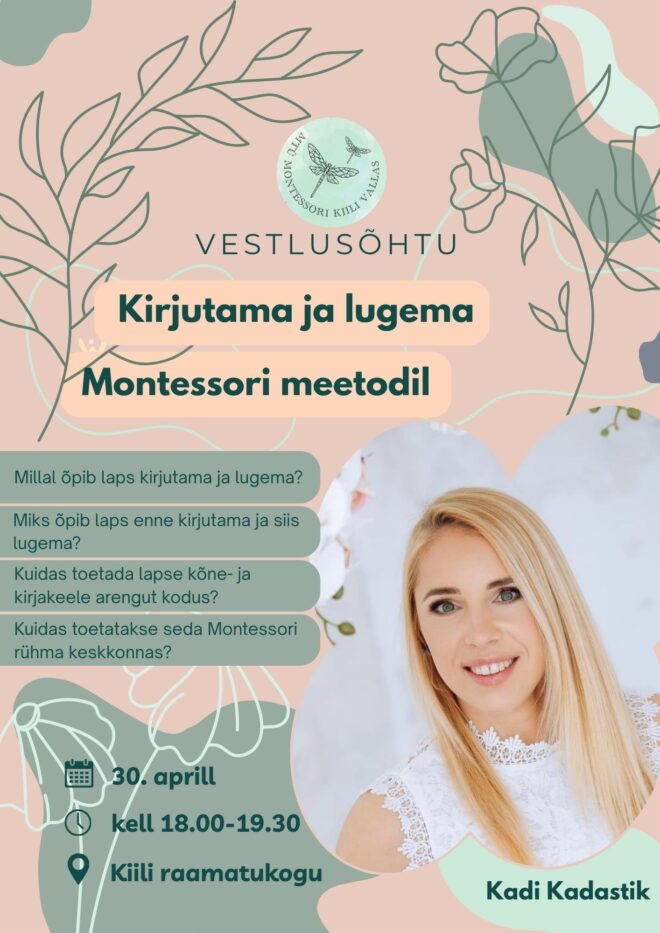 Vestlusõhtu: Kirjutama ja lugema Montessori meetodil