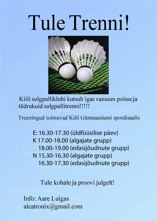 Sulgpallitreeningud lastele