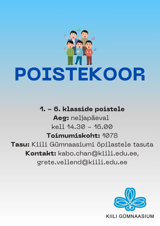 Kiili Gümnaasiumi poistekoor 25/26 ÕPPEAASTAL