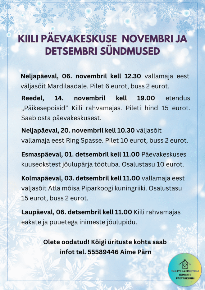 Kiili päevakeskuse sündmused