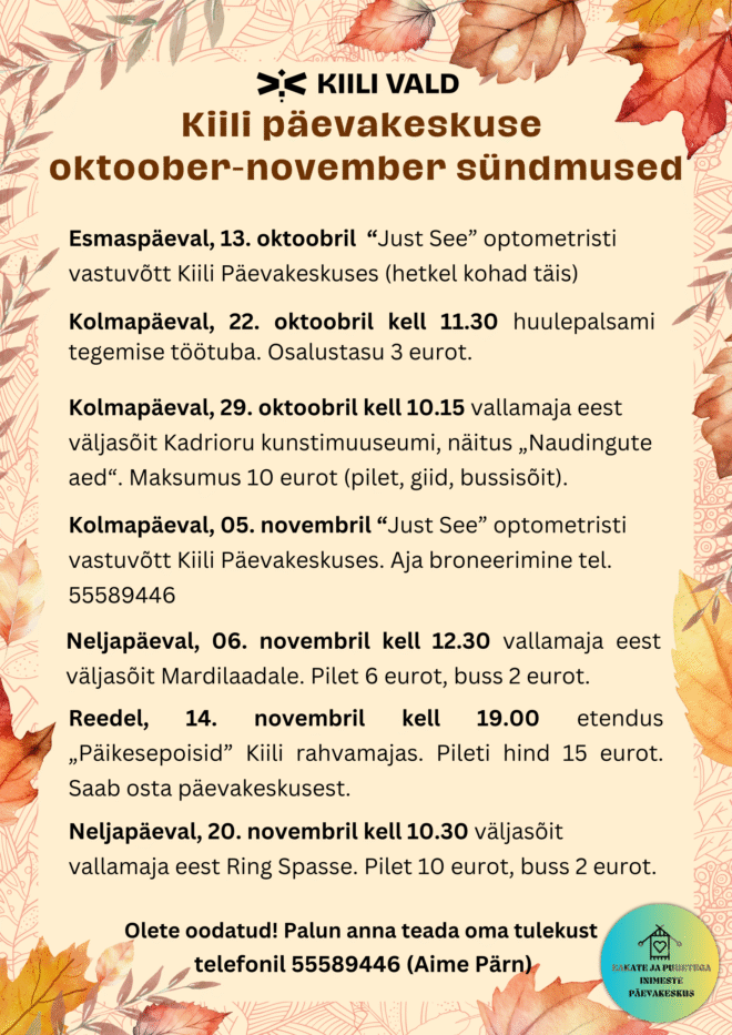 Kiili päevakeskuse sündmused