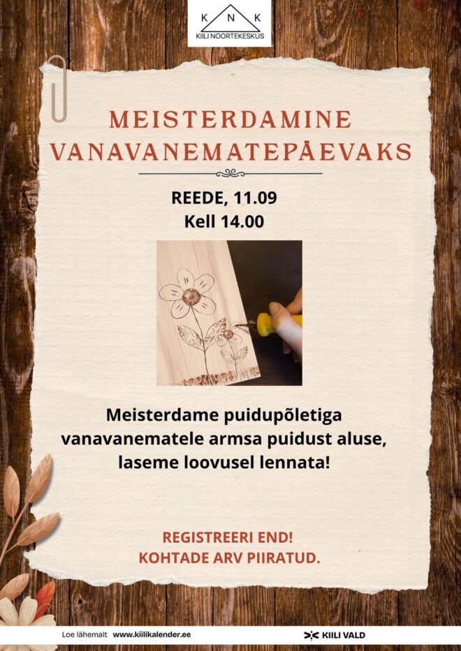 Meisterdamine vanavanematepäevaks