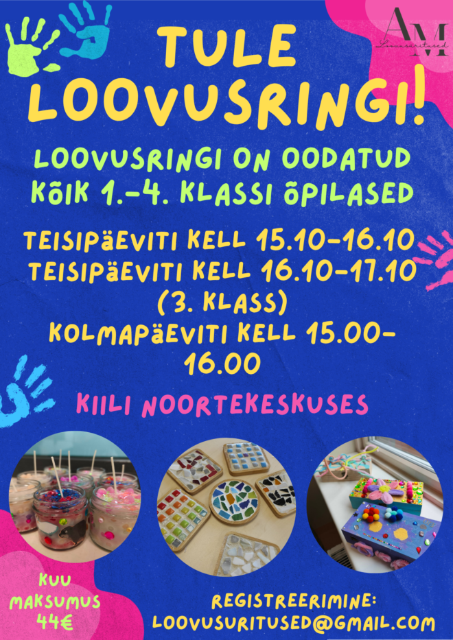 UUS hooaeg 2026/2027! Loovusring 1.-4. klassile.