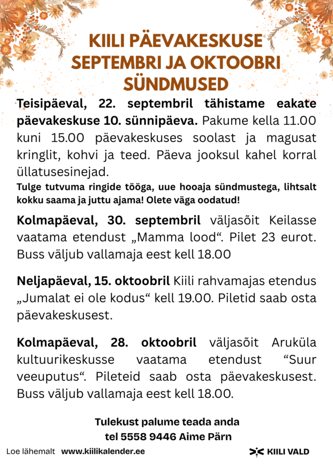 Kiili päevakeskuse sündmused