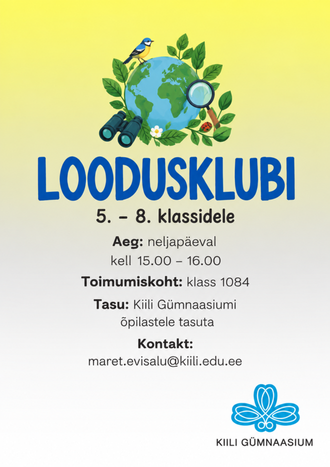 Kiili Gümnaasiumi loodusklubi 26/27