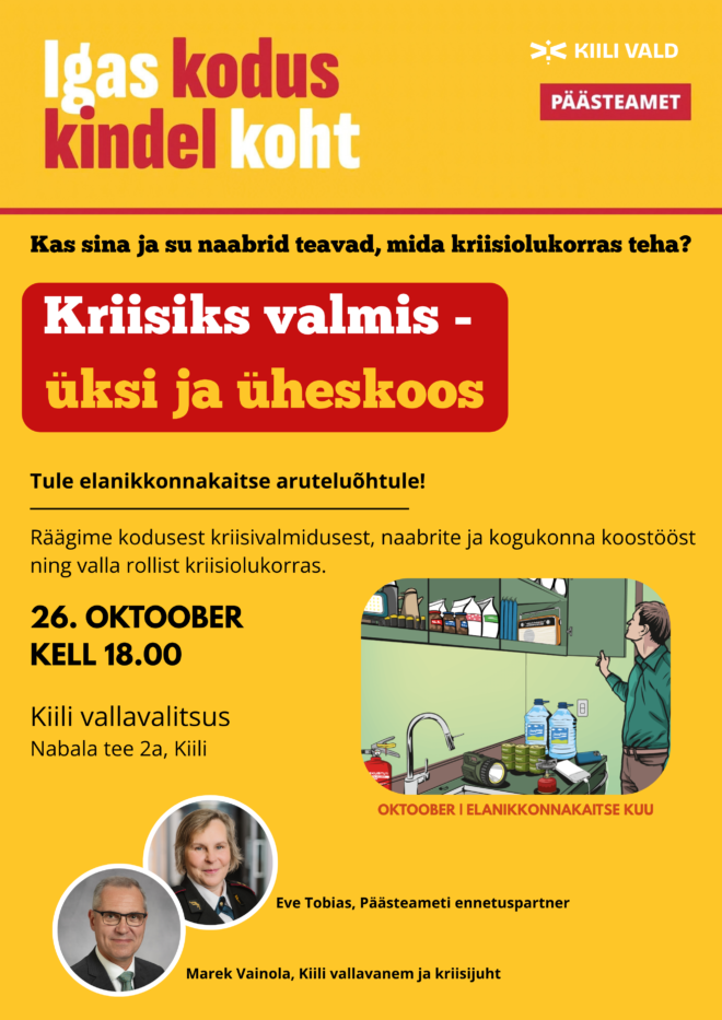 Aruteluõhtu “Kriisiks valmis – üksi ja üheskoos”